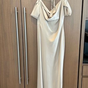 BHLDN Satin Champagne Bridesmaids Dress